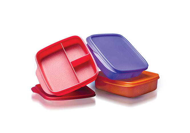 Tupperware -Tupperware Glitter Square Divided Lunch Box